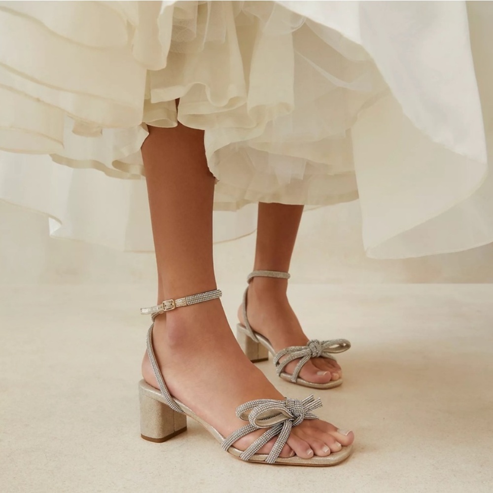 Loeffler Randall Mikel Crystal Embellished Bow Sandals